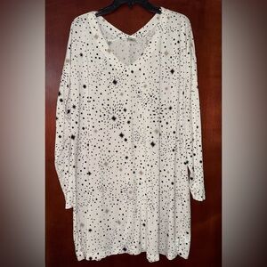 Soma XXL Cream Starry Long Sleeve Sleepshirt